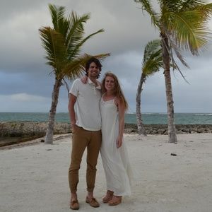 White Lace-Trim Boho Maxi Dress